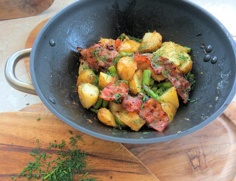 Potato Asparagus And Pancetta Salad Recipe Cuisine Fiend